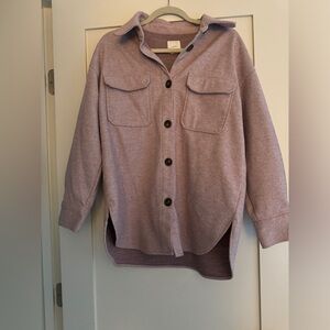 Mauve Oversized Button Front Shacket